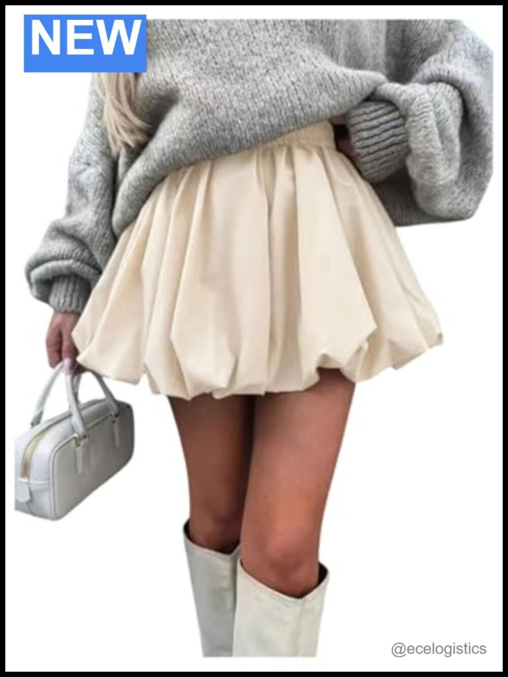 Y2K Bubble Skirt High Waisted Puffy Balloon Mini Skirt Elastic Waist